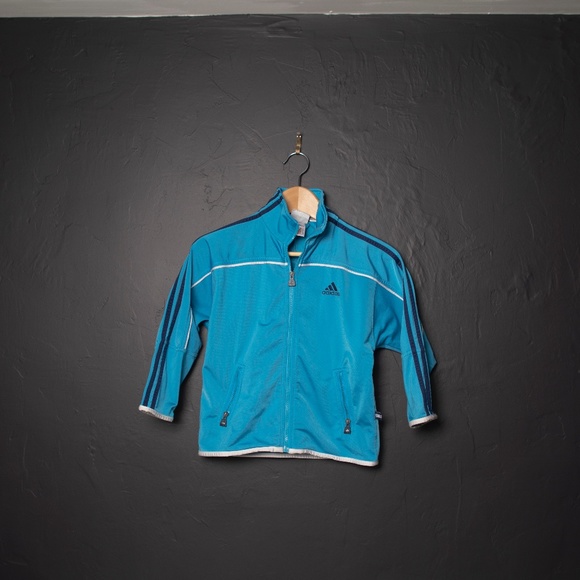 Kids Adidas Zip Up Light Satin Jacket Sz 8 - Picture 1 of 7